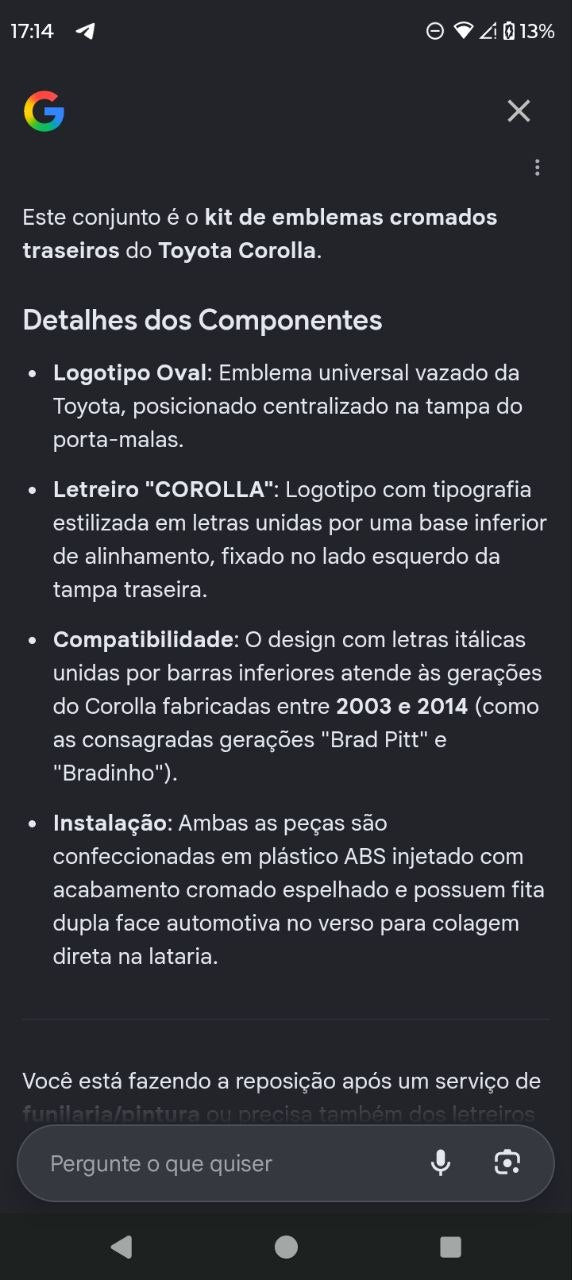 Kit Emblemas Traseiros Toyota Corolla 2003/2014 Novo