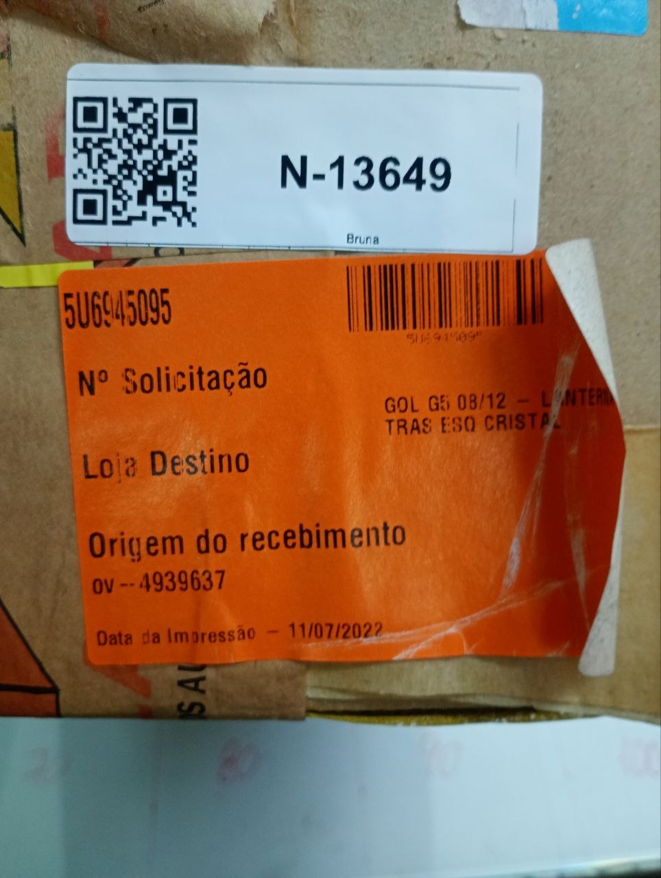 Lanterna Traseira ARTEB Esq Volkswagen Gol G5 2008/2012