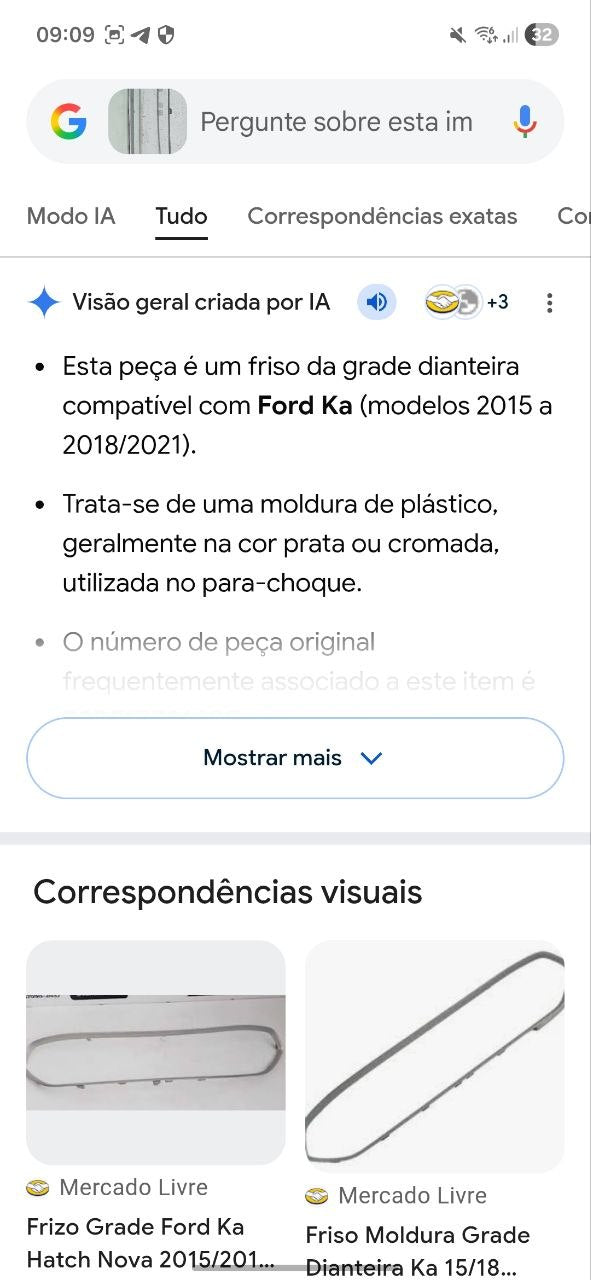 Friso Moldura Grade Diant Ford Ka 2015/2021