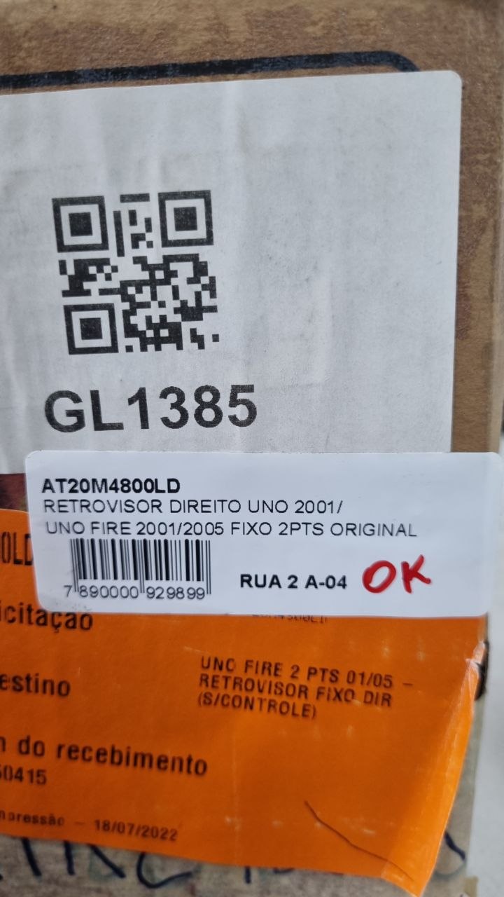 Retrovisor Externo Dir Fiat Uno Fire 2001/2005