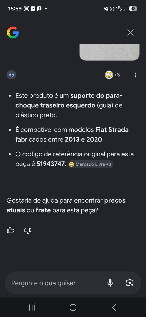 Suporte Para-choque Tras Esq Fiat Strada 2013/2020