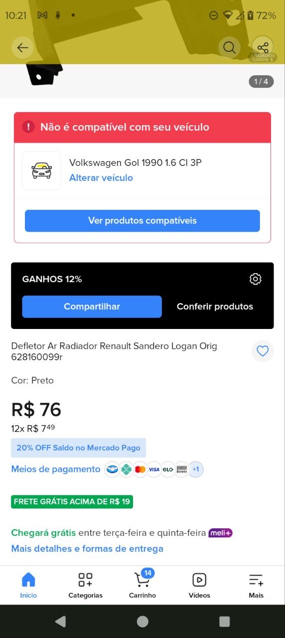 Defletor Ar Radiador Renault Sandero Logan 2007/2014 Novo