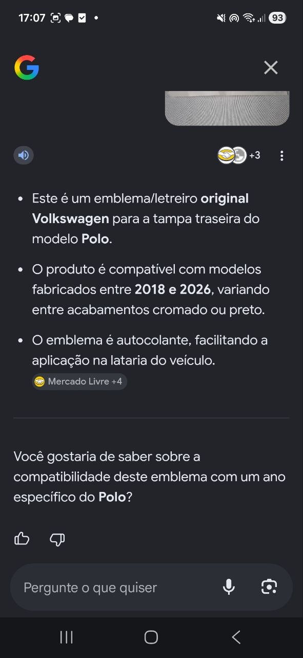 Emblema Tras Volkswagen Polo 2018/2026