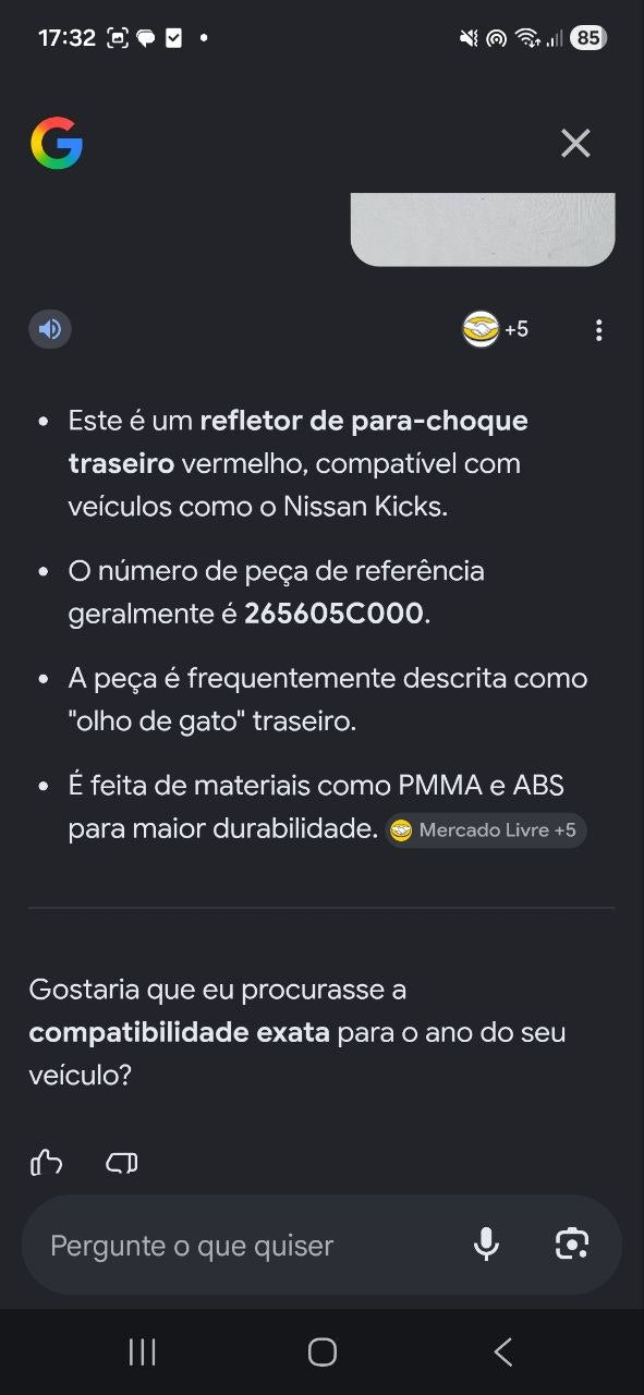 Refletor Para-choque Tras Esq Nissan Kicks 2017/2023