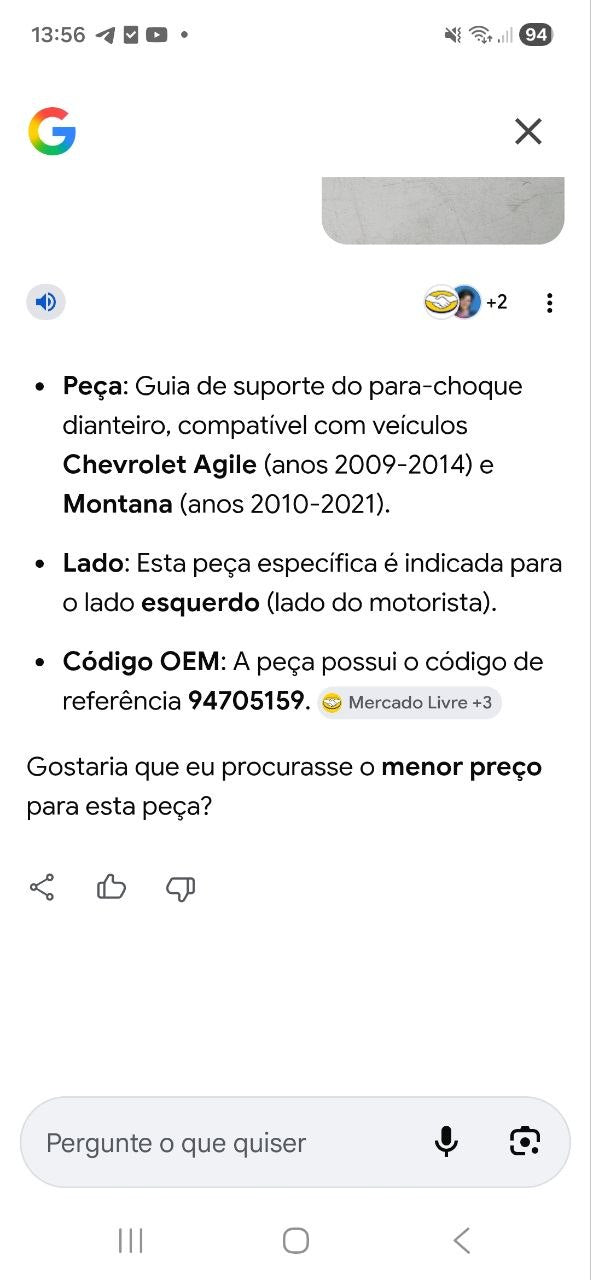 Suporte Guia Para-choque Diant Esq Chevrolet Agile 2009/2014