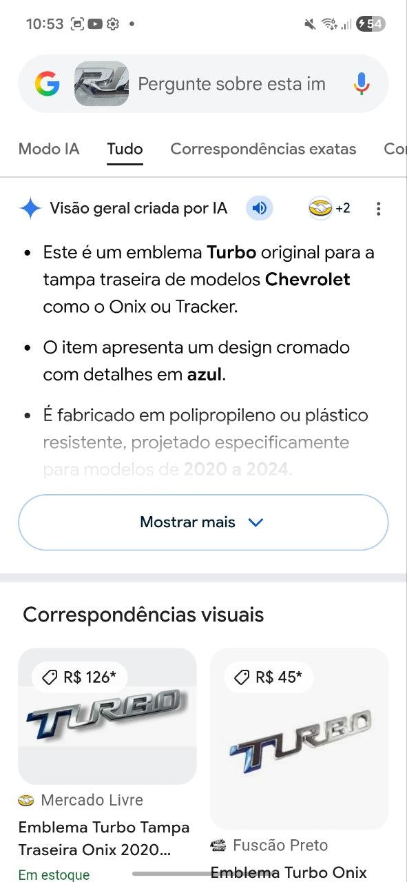 Emblema Turbo Tampa Tras Chevrolet Onix/Tracker 2020/2024