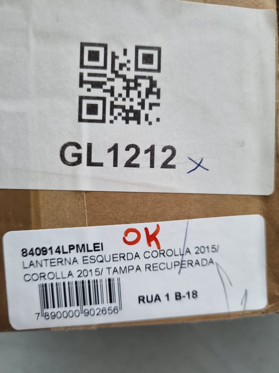 Lanterna Tras Esq Tampa Toyota Corolla 2015/2019