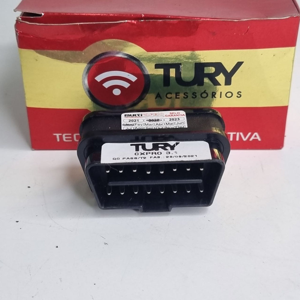 Conector OBD2 Macho 16 Pinos 90° com Bucha Tury CXPRO 3.1 Universal Novo