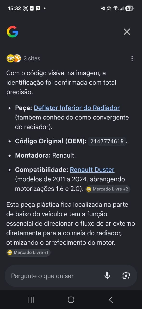 Defletor Inferior Radiador Renault Duster 2011/2024