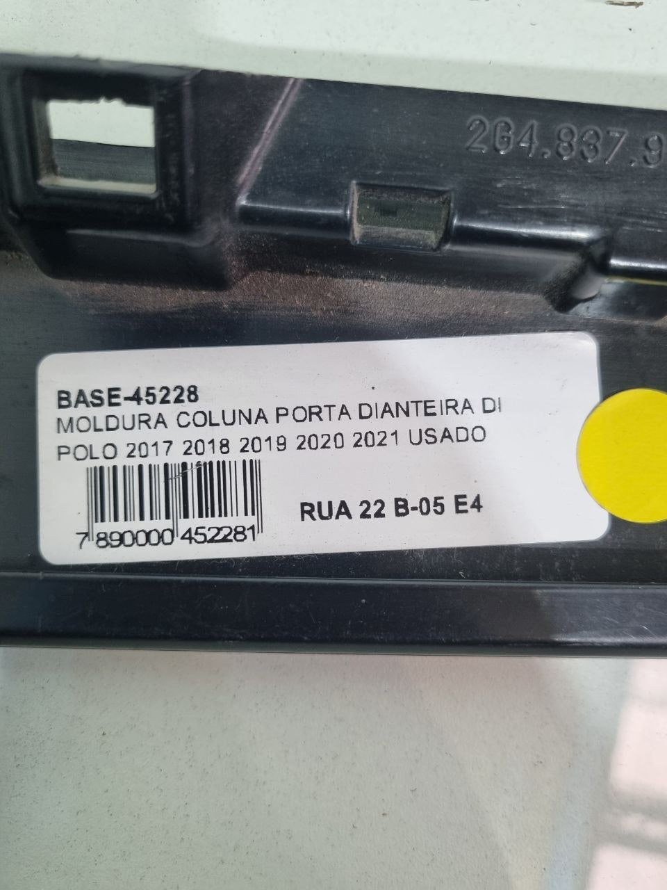 Moldura Coluna Porta Diant Esq Volkswagen Polo 2017/2021