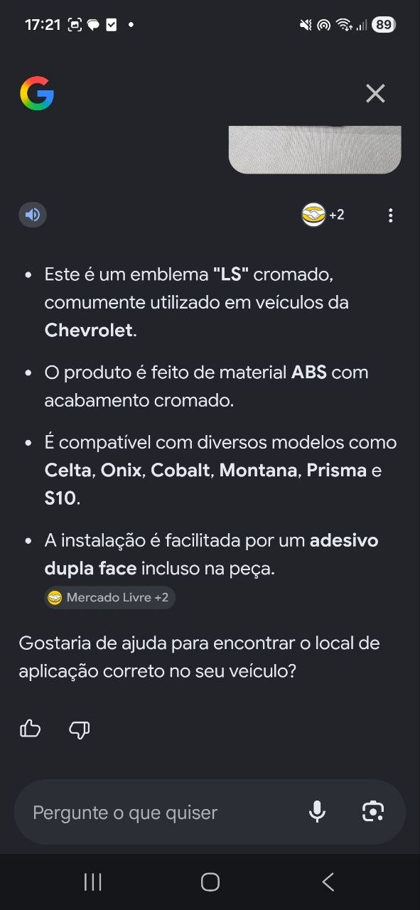 Emblema LS Chevrolet Celta/Onix/Cobalt/Montana/Prisma/S10
