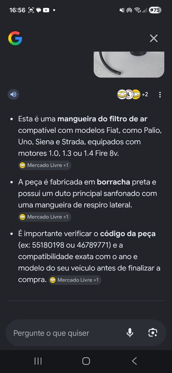Mangueira Duto Filtro de Ar Fiat Palio Uno Siena Strada 1996/2013 Usada