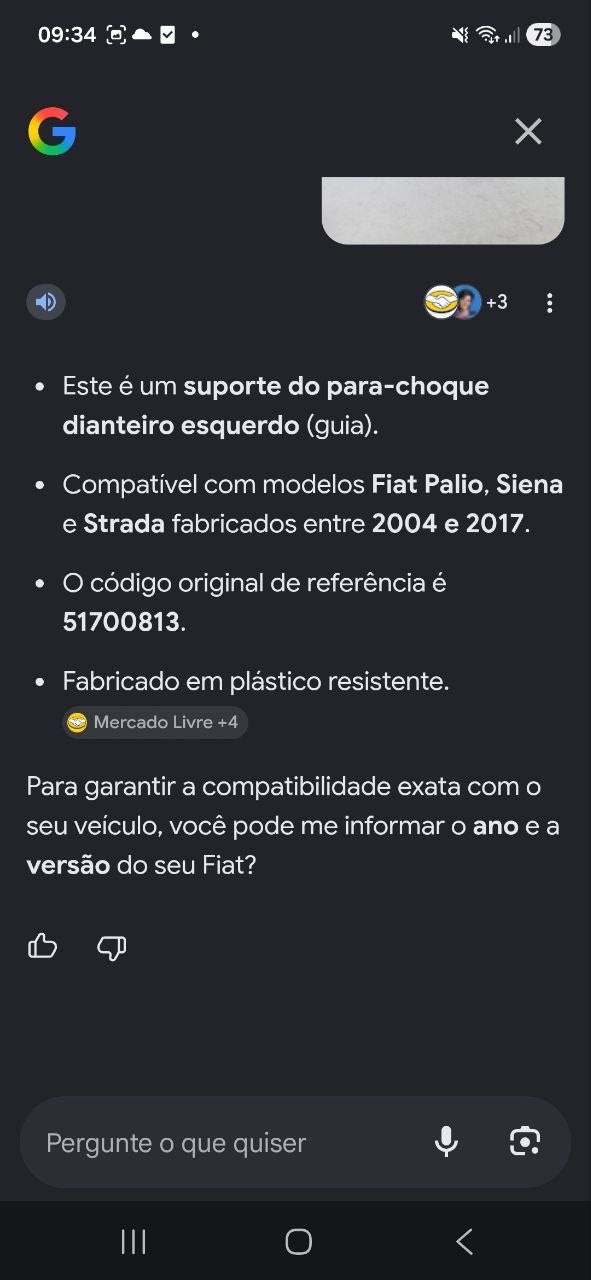 Suporte Para-choque Diant Esq Fiat Palio Siena Strada 2004/2017