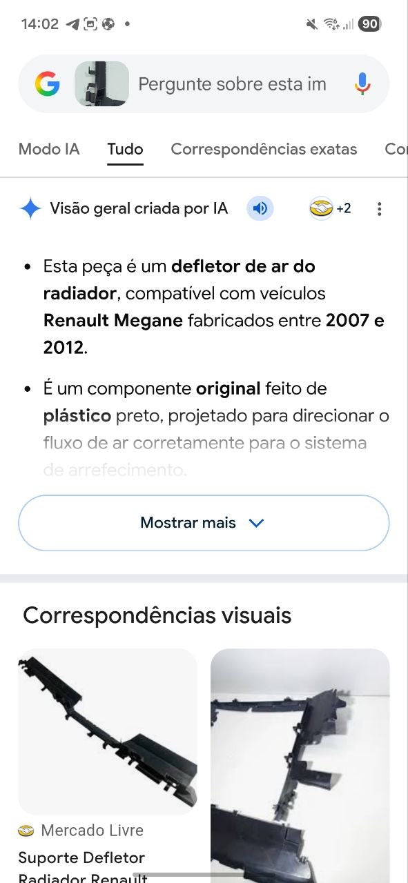 Suporte Defletor Radiador Renault Megane 2007/2012