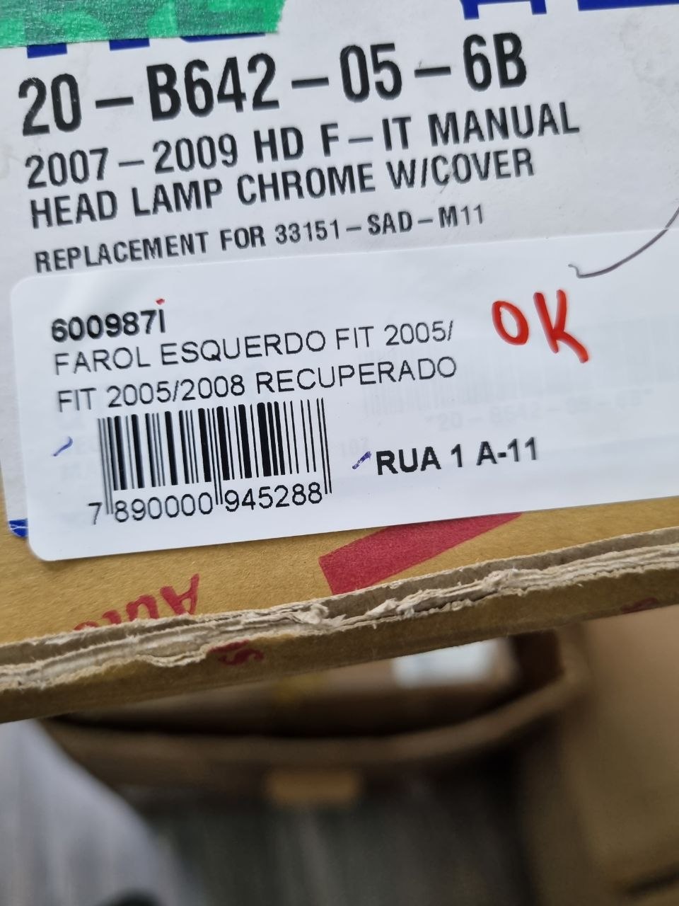 Farol Diant Esq Honda Fit 2005/2008