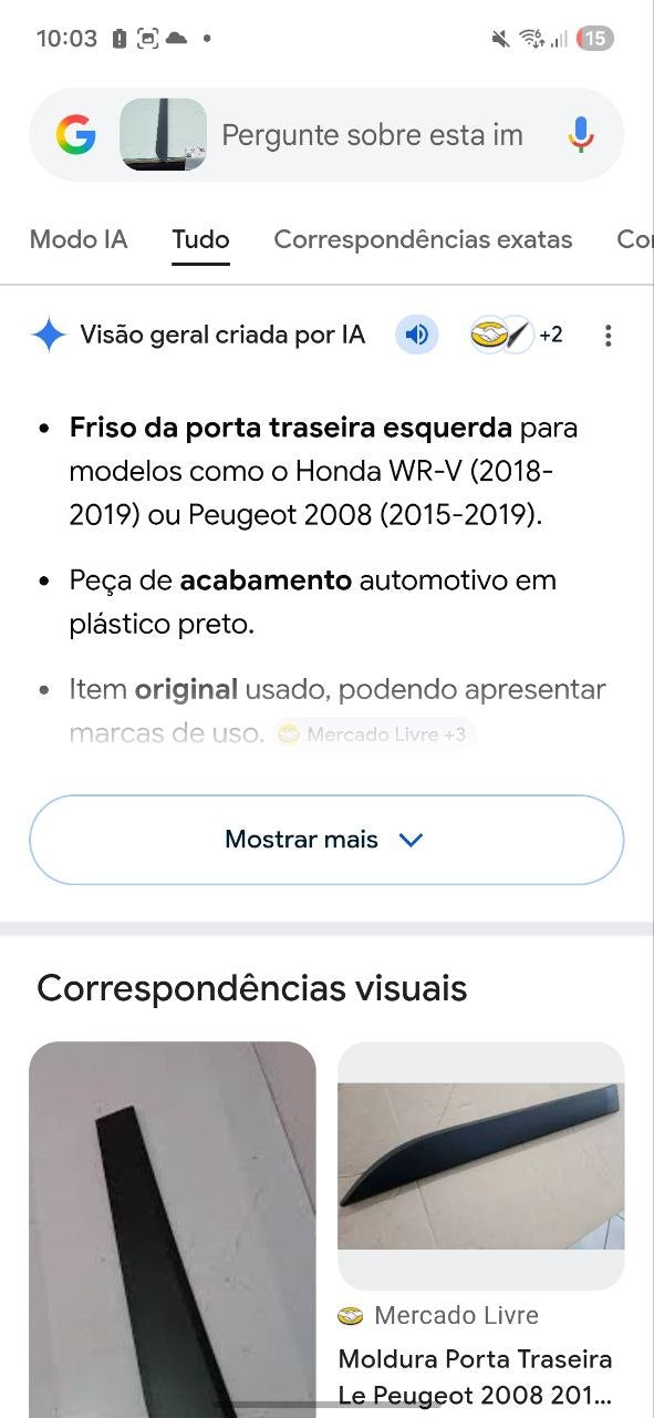 Friso Moldura Porta Tras Esq Peugeot 2008 2015/2019