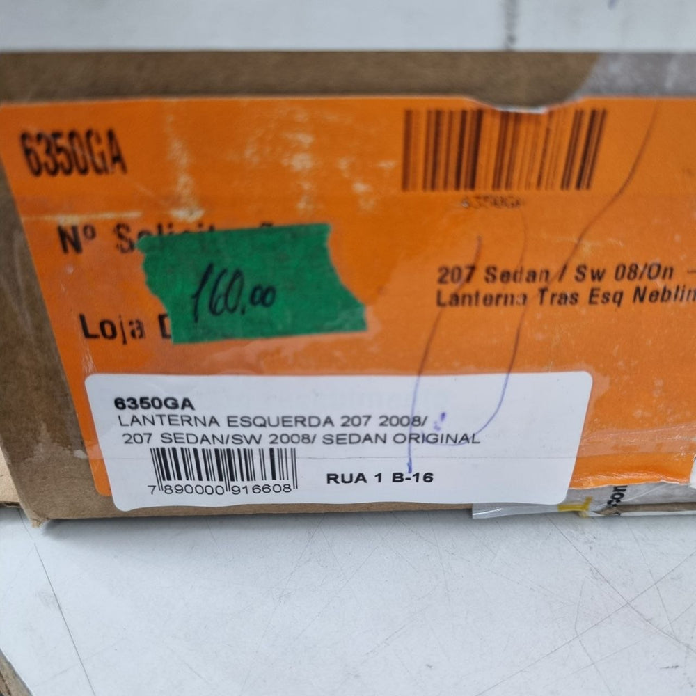 Lanterna Tras Esq Neblina Peugeot 207 Sedan/SW 2008/On