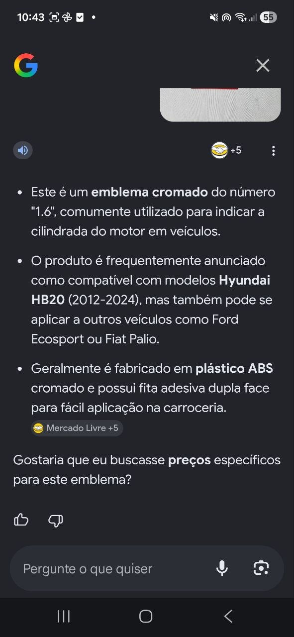 Emblema 1.6 Hyundai HB20 2012/2024