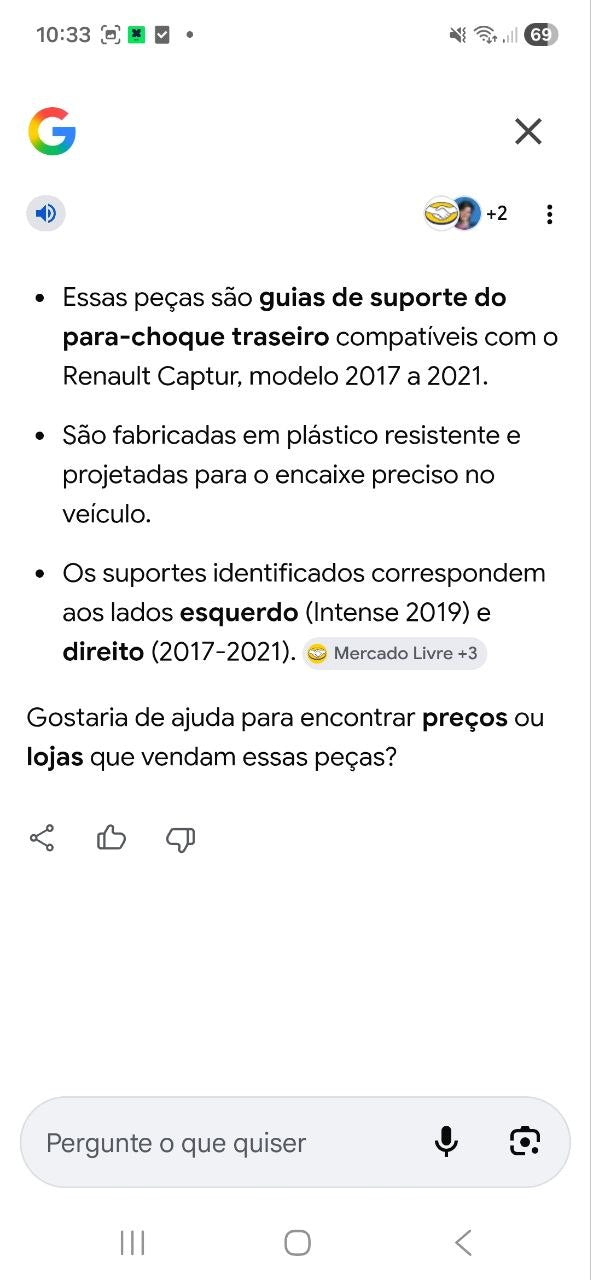 Suporte Guia Para-choque Tras Renault Captur 2017/2021