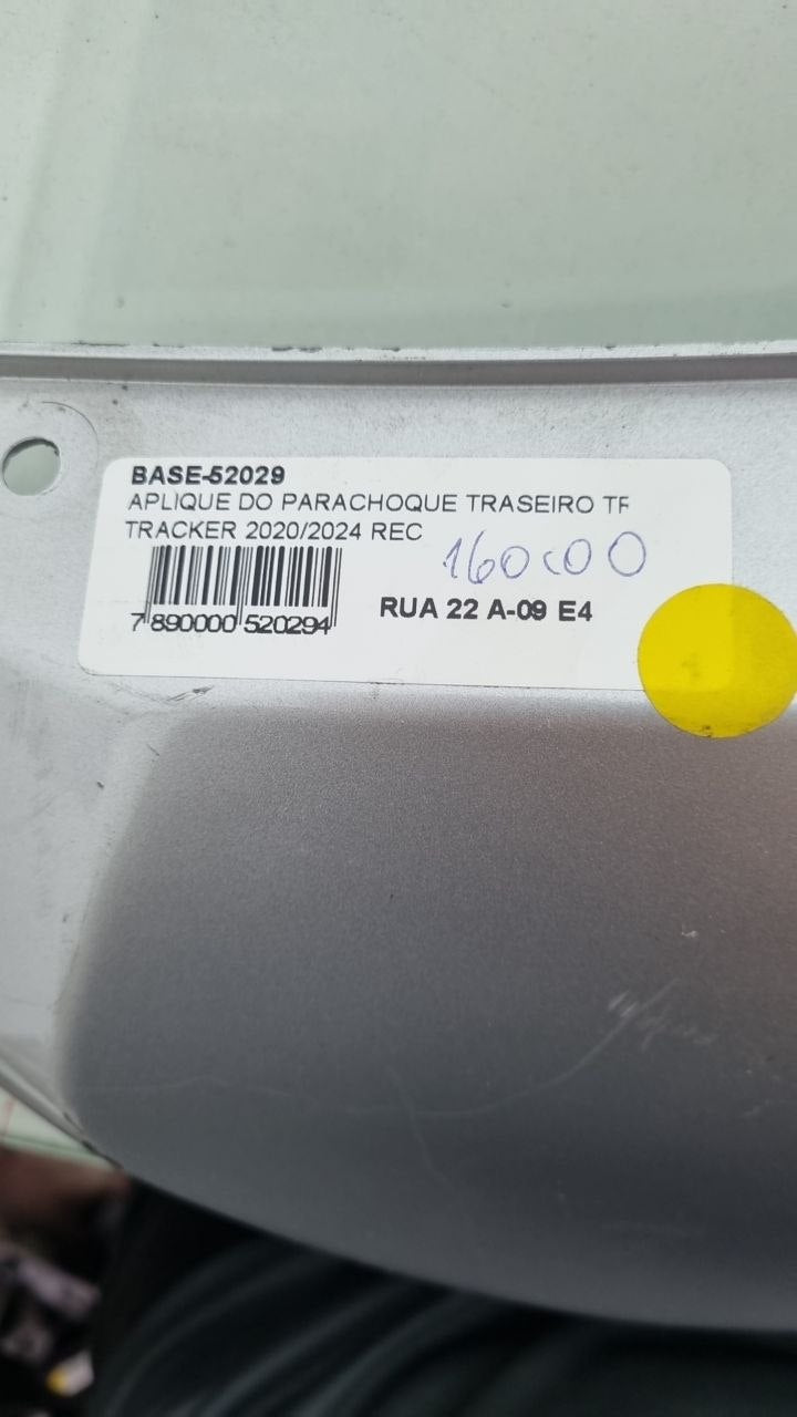 Aplique Parachoque Tras Chevrolet Tracker 2020/2024