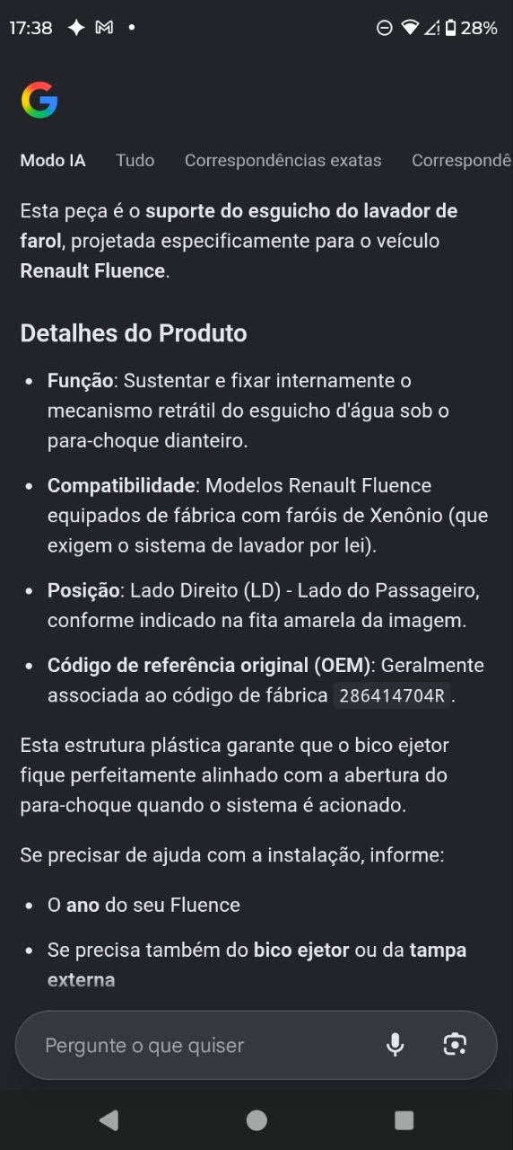 Suporte Esguicho Lavador Farol Direito Renault Fluence 2011/2016 Novo