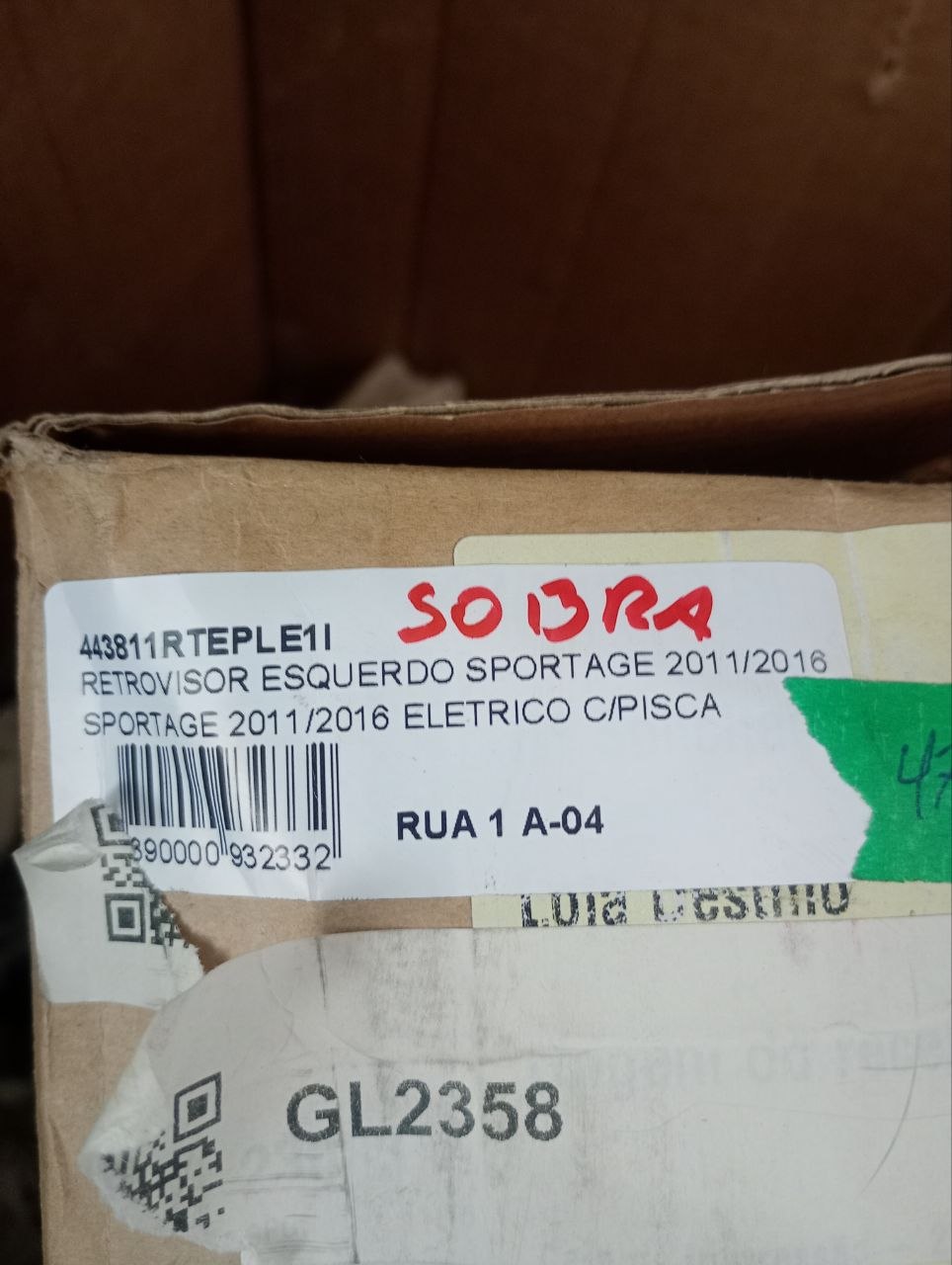 Retrovisor Esquerdo Kia Sportage 2011/2016