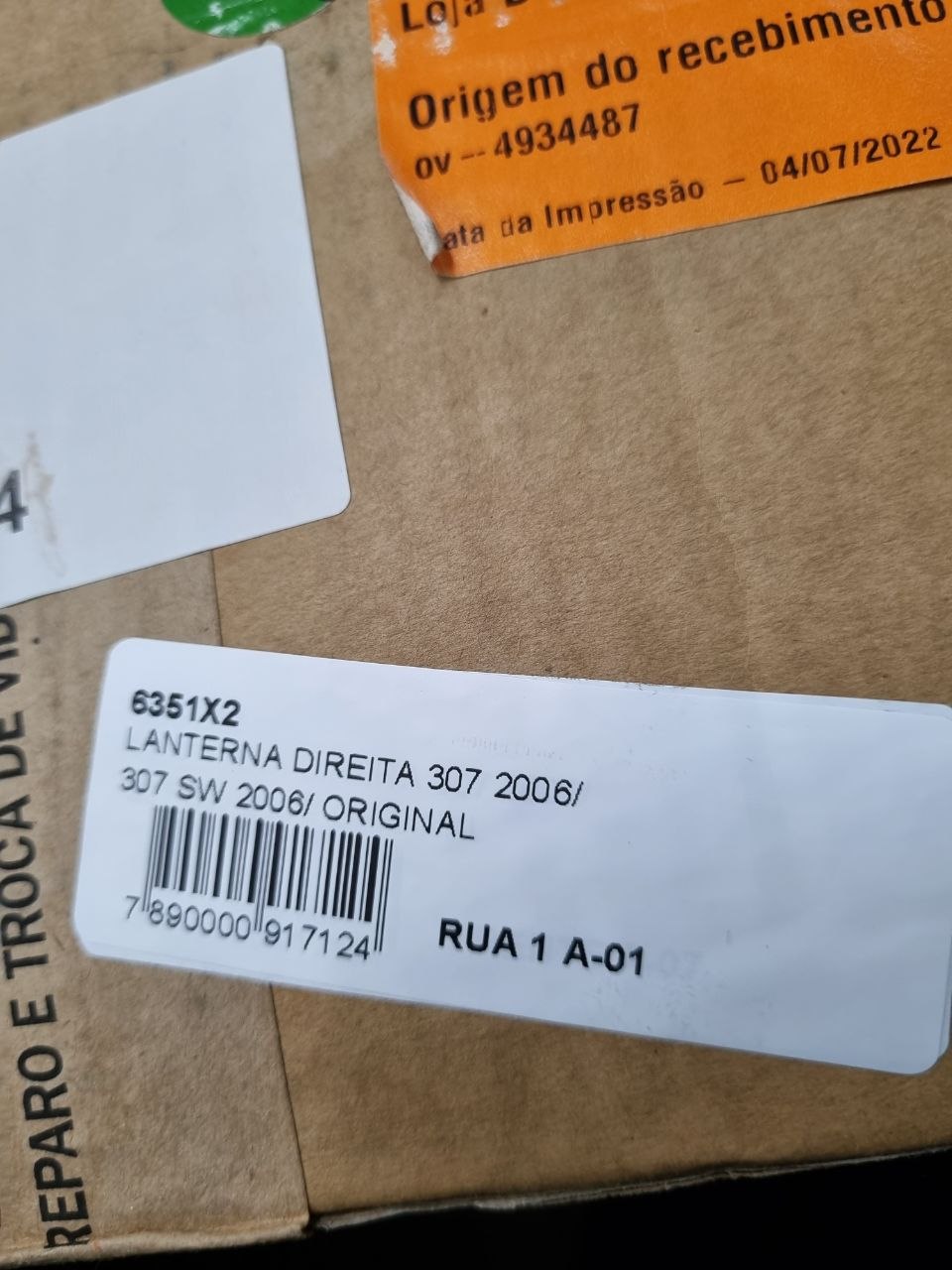 Lanterna traseira lado direito peugeot 307  sw 2006 a 2012