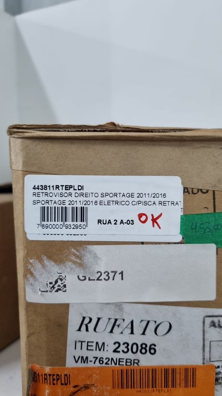 Retrovisor Externo Dir Kia Sportage 2011/2016