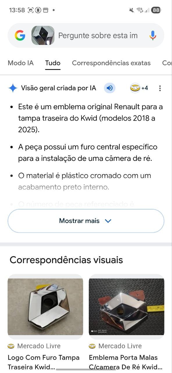 Emblema Tampa Tras Renault Kwid 2018/2025