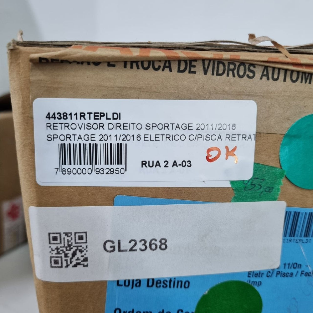 Retrovisor Externo Dir Kia Sportage 2011/2016