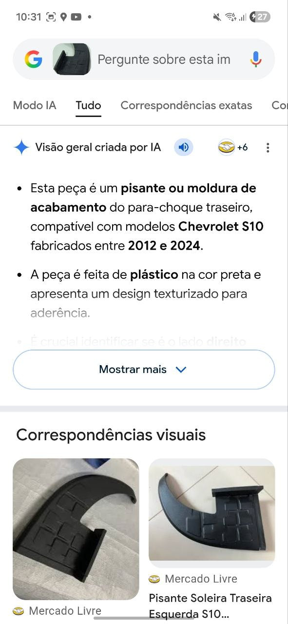 Pisante Soleira Tras Esq Chevrolet S10 2012/2024