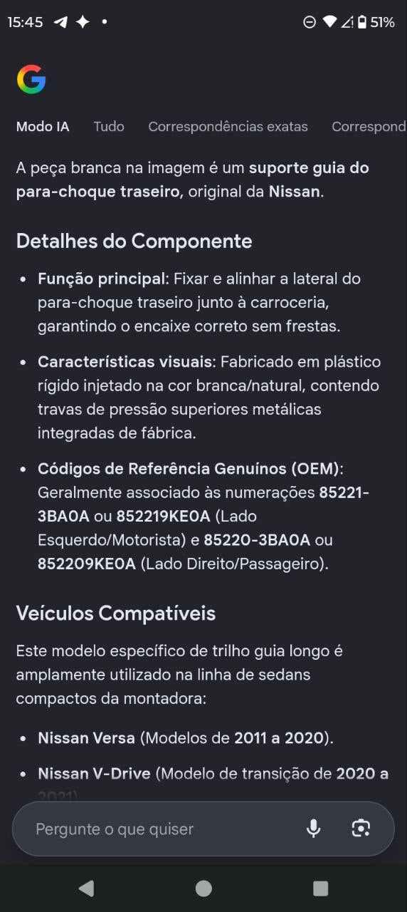 Suporte Guia Para-choque Traseiro Nissan Versa 2011/2020 Novo