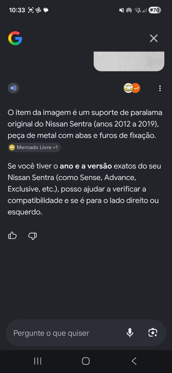 Suporte Paralama Diant Esq Nissan Sentra 2012/2019