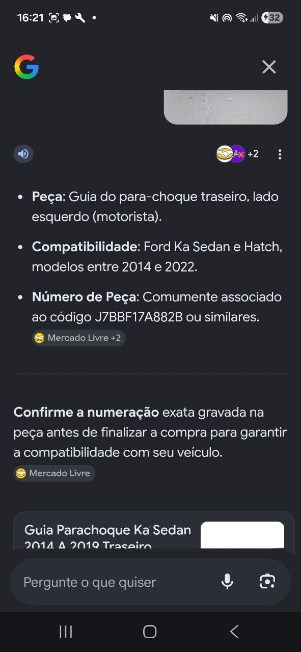 Guia Parachoque Traseiro Esquerdo Ford Ka 2014/2022 Novo