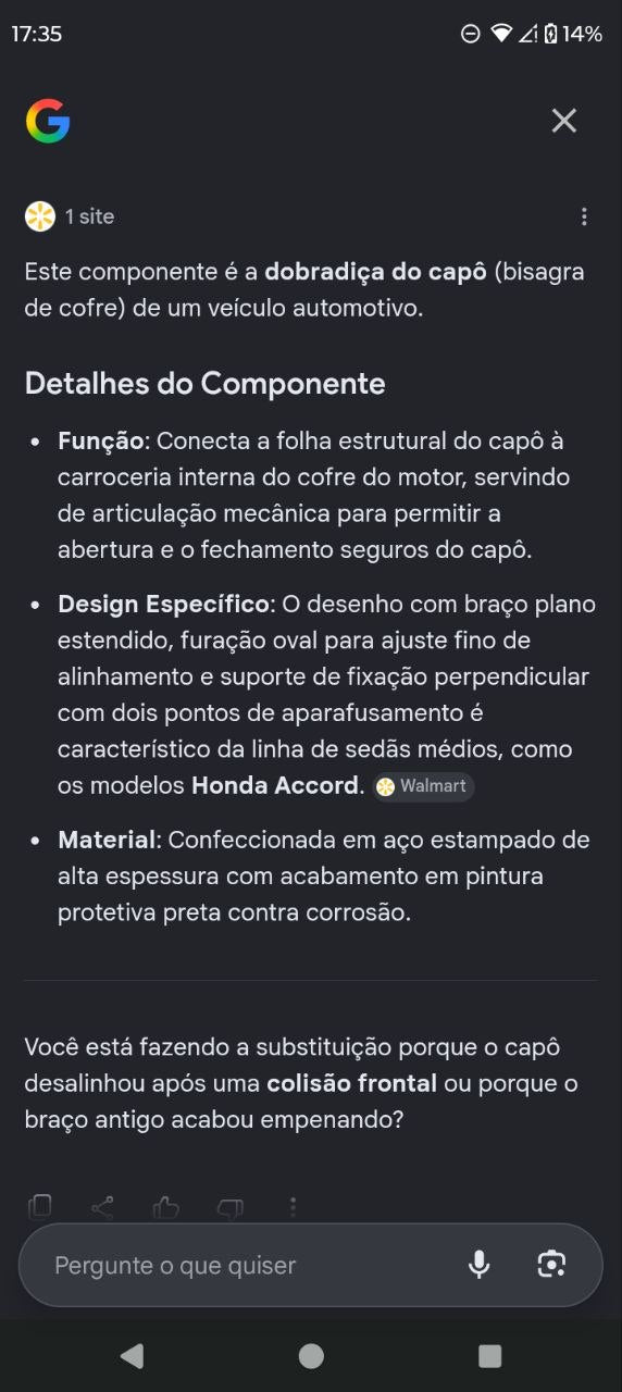 Dobradiça Capô Direita Peugeot/Citroën 207/C3 2006/2014 Nova