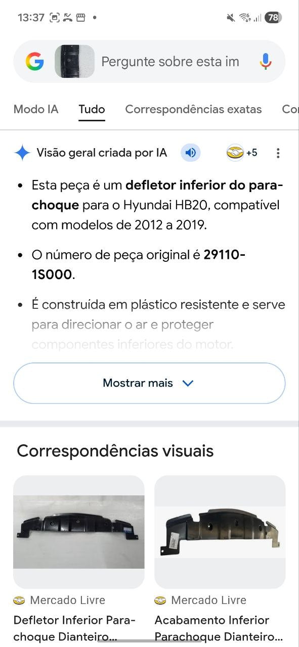 Defletor Diant Inferior Hyundai HB20 2012/2019