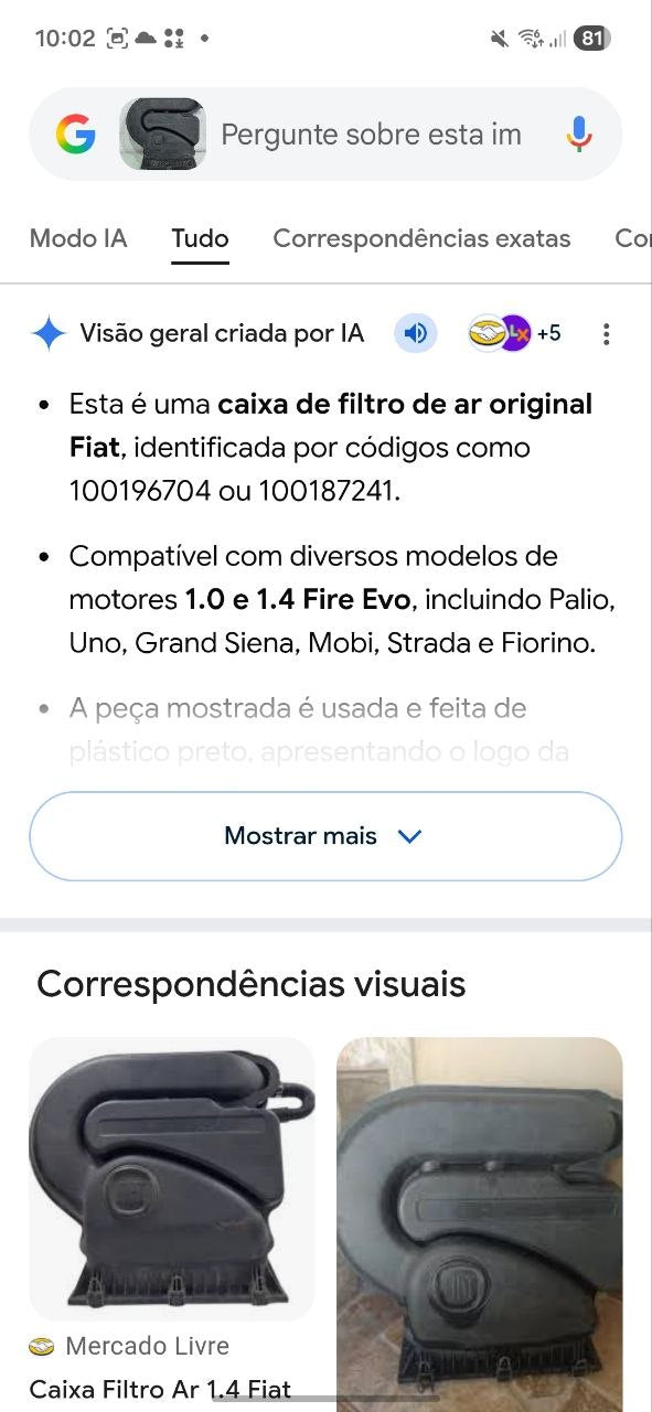 Caixa Filtro Ar Fiat Palio/Uno/Strada/Mobi/Siena/Fiorino 2013/2023