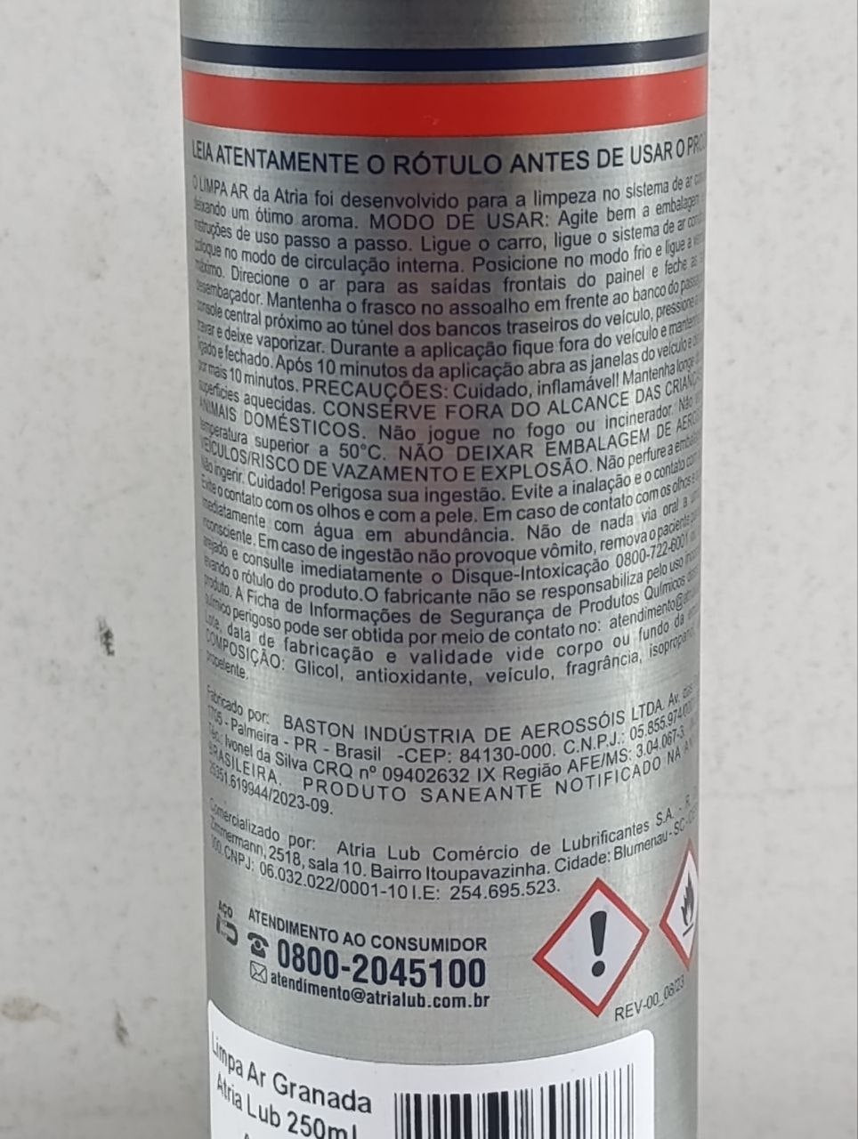 Limpador de Ar condicionado Atria 250ML