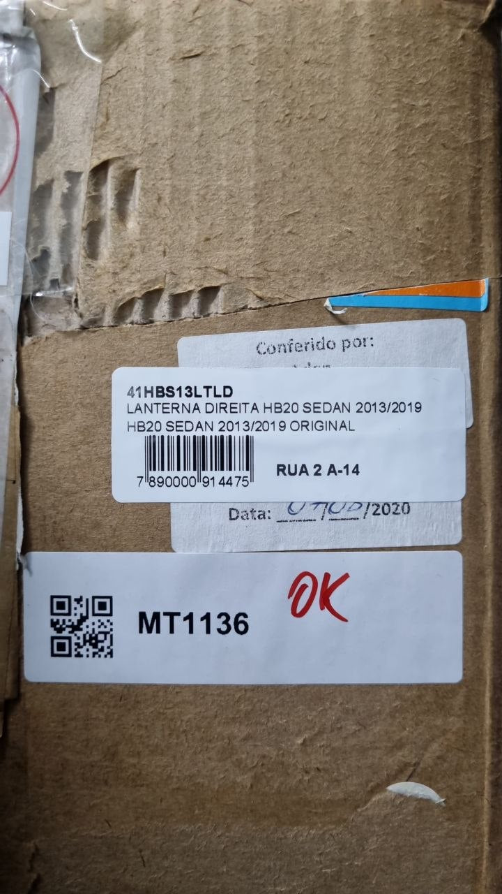 Lanterna Tras Dir Hyundai HB20 Sedan 2013/2019