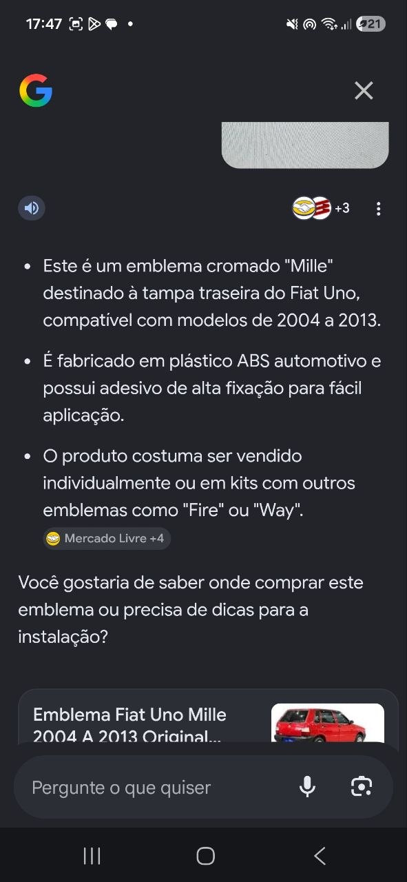 Emblema Traseiro Fiat Uno Mille 2004/2013 Novo