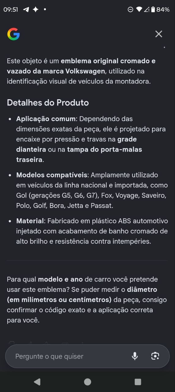 Emblema Dianteiro/Traseiro Volkswagen Gol Voyage Fox Polo Golf Bora Jetta Passat Saveiro Novo