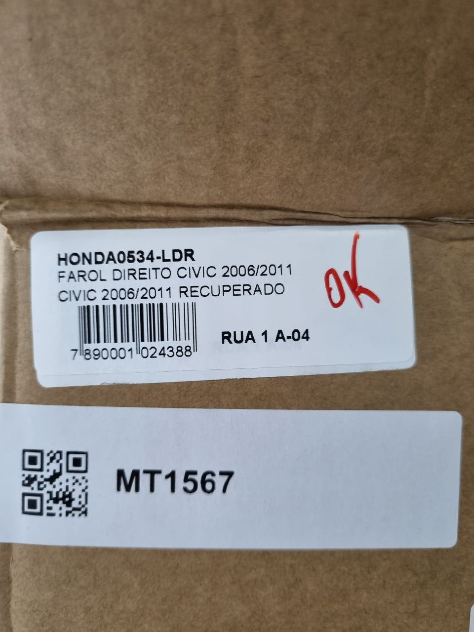 Farol Diant Dir Honda Civic 2006/2011