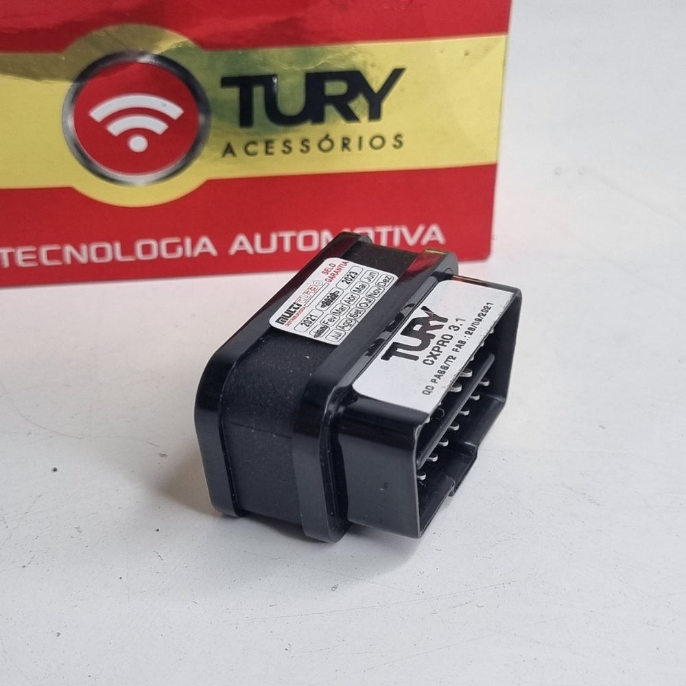 Conector OBD2 Macho 16 Pinos 90° com Bucha Tury CXPRO 3.1 Universal Novo