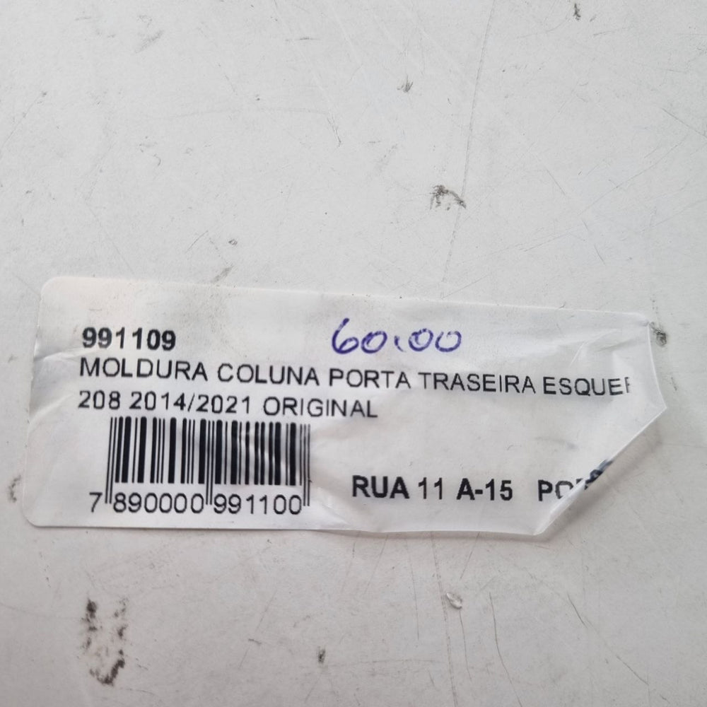 Moldura Coluna Porta Tras Esq Peugeot 208 2014/2021