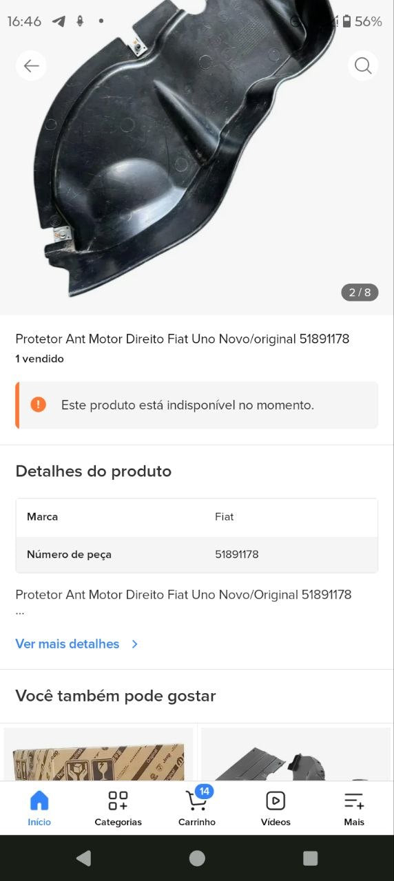 Protetor Diant Motor Dir Fiat Uno 2010/2021