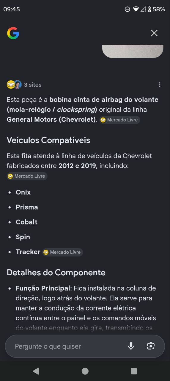 Cinta Airbag Clockspring Chevrolet Onix Prisma Cobalt Spin 2012/2019 Novo