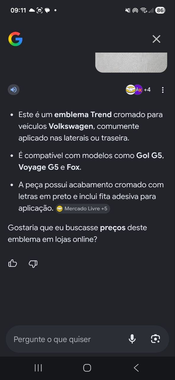 Emblema Traseiro Trend Volkswagen Gol/Voyage/Fox 2008/2014