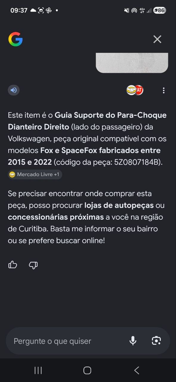 Guia Suporte Para-Choque Diant Dir Volkswagen Fox SpaceFox 2015/2022