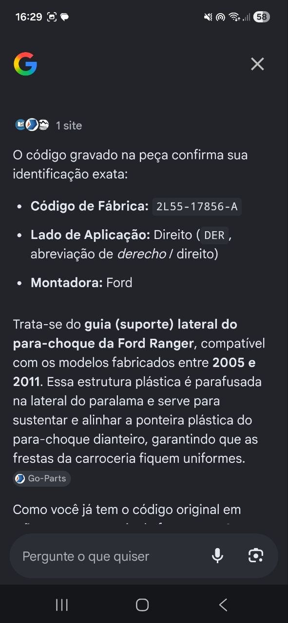 Suporte Lat Para-choque Diant Dir Ford Ranger 2005/2011