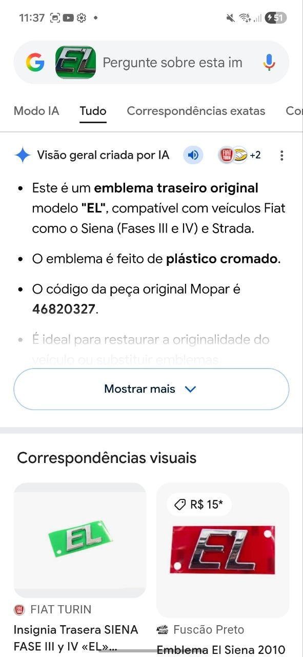 Emblema Tras EL Fiat Siena/Strada 2001/2012